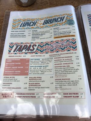 Menu  at Cabanas 1984 in Tenerife