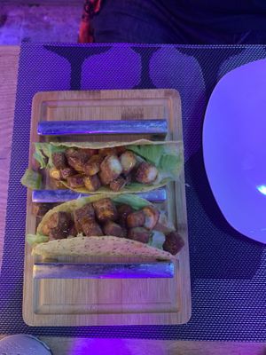 Halloumi tacos with chili jam  at Cabanas 1984 in Tenerife