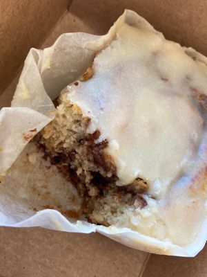 Cinnamon roll at Hark! Cafe in Plymouth