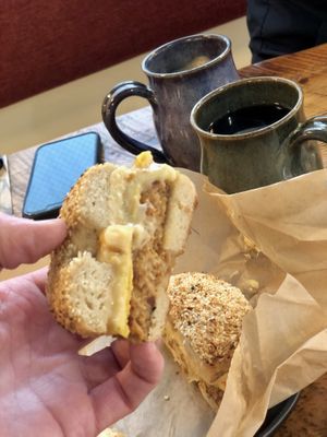 Spicy boy bagel!  at Hark! Cafe in Plymouth
