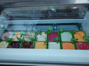 Variedad de helados veganos. at Serendipity in Valencia