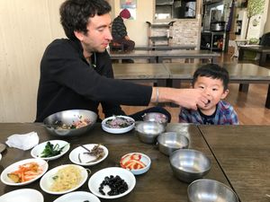 Happy.  at Siblings 남매식당 in Gangneung