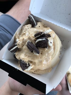 PB and Oreo cinnamon roll at Cinnaholic in Tyler