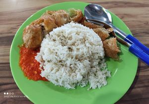 Chicken Rice (ran out of cucumber) at Vegetarian 斋 - Geylang Bahru in Central Singapore