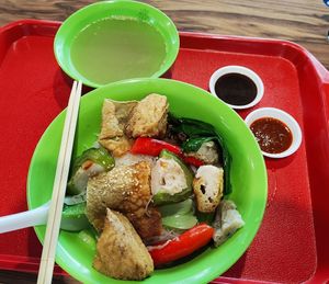 Yong Tau Foo - dry version 👍 at Vegetarian 斋 - Geylang Bahru in Central Singapore