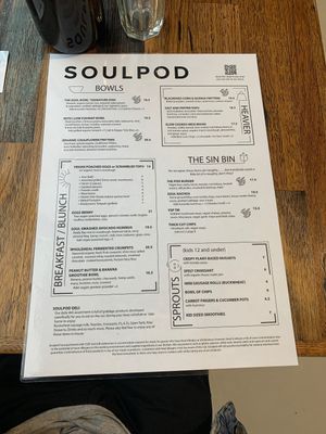 Menu at SoulPod Food in Ferntree Gully