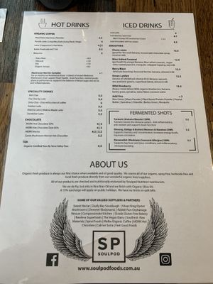 Drinks at SoulPod Food in Ferntree Gully