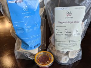 Ready-to-cook dumplings... at Steamies Dumplings in Austin