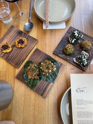 Starter snacks at alter in East London