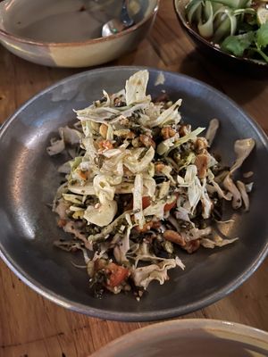 Fermented green tea som tam salad  at alter in East London