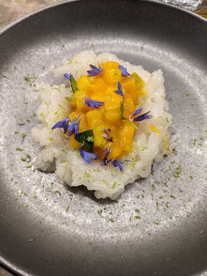 Mango sticky rice at alter in East London