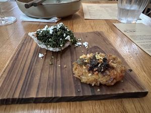 Shan-style aromatic “sour” rice, sweet chili, and king-pao crackers  at alter in East London
