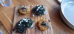 Kung pao crackers and shan style aromatic sour rice at alter in East London