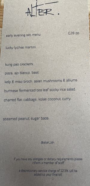   at alter in East London