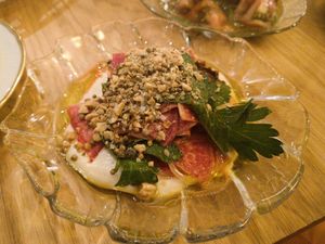 Radishes with tahini at Two Forks Hummus Shop in Malmo