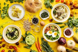 Lunch bowls! Always 2 vegan options!! at Two Forks Hummus Shop in Malmo