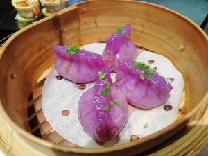 Cordycep flower and tofu dumpling at Opium  in Glasgow