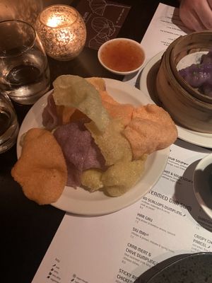 Vegan prawn crackers!  at Opium  in Glasgow