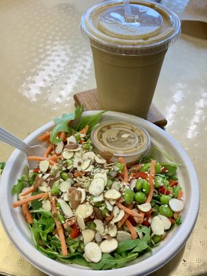 Sesame Quinoa Bowl with seasonal pumpkin spice smoothiee  at Juice & Berry in Roselle