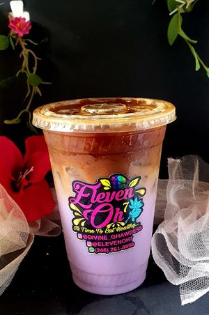 Honey & Lavender Iced Latte at Eleven Oh 7 in Saint Michael