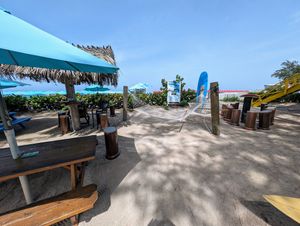 Hammocks and shaded tables. at Eleven Oh 7 in Saint Michael