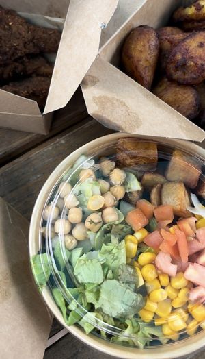 Buddha bowl & plantain side   at Eleven Oh 7 in Saint Michael