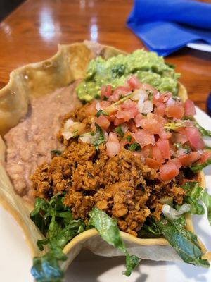 Taco Salad veganized was delicious !  at Salsa A La Salsa in Minneapolis