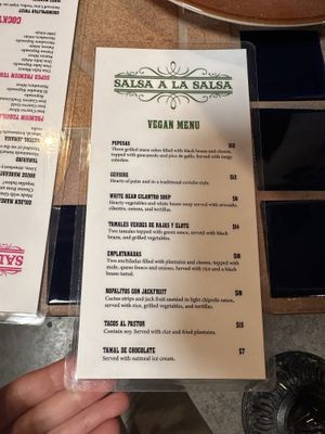 Menu as of 4/9/24   at Salsa A La Salsa in Minneapolis