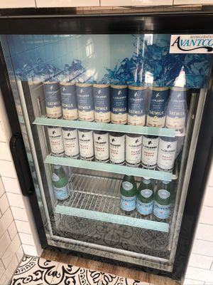 They use coffee beans from La Colombe and also carry their canned coffee to go
 at Cup of Joe Coffee Company in Brooklyn