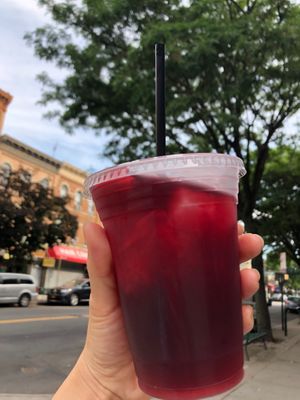 Hibiscus tea in the summer at Cup of Joe Coffee Company in Brooklyn