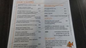 Dairy-free menu at RodnReel Hotel in Woodburn