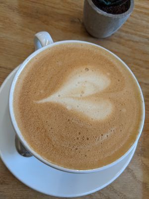 Oat milk latte at The Table Café in South East London