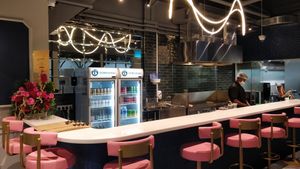 Restaurant interior and bar counter at Fennel by Komala Vilas in Central Singapore