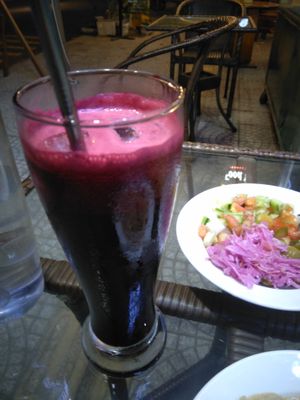 Beetroot juice at The Hummus House in Da Nang
