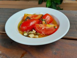 Tomato salad at The Hummus House in Da Nang
