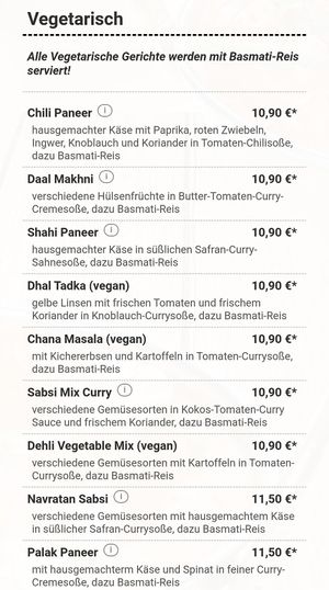 Vegetarisch - Vegan I at Welcome India Restaurant in Hamburg