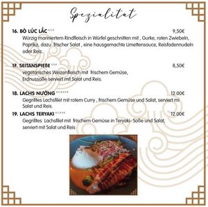 specialties like Seitanspieße with flour at Fam Nguyen in Ingolstadt