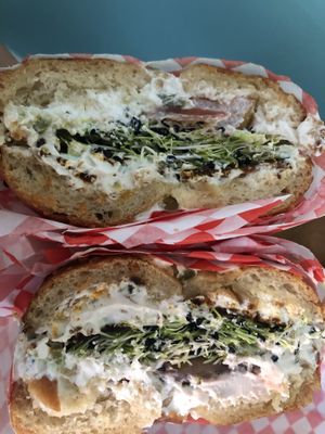 The Elaine bagel sandwich  at Just What I Kneaded in Los Angeles