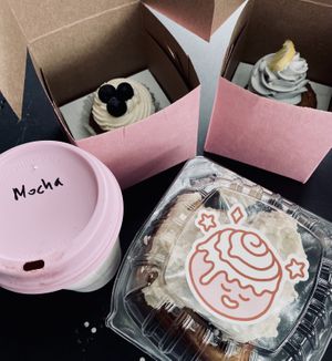 Cinnamon Roll, Cupcakes and Coffee  at Just What I Kneaded in Los Angeles