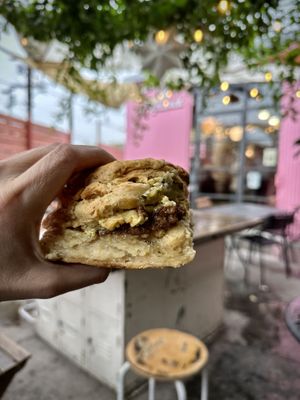 Sausage + Egg + Cheeze Biscuit Sandwich   at Just What I Kneaded in Los Angeles