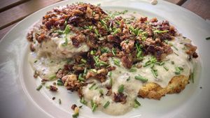 Biscuits and mushroom gravy  at Just What I Kneaded in Los Angeles