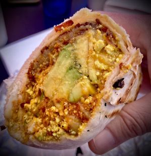 The LA breakfast burrito 🌯   at Just What I Kneaded in Los Angeles