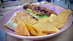 This was one amazing crunch wrap! 🫡  at Just What I Kneaded in Los Angeles