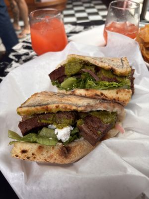 New steak wrap  at Just What I Kneaded in Los Angeles