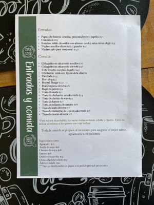 The menu  at Cafetería 1987 in San Luis Potosi
