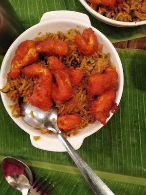 Vegetarian prawn 65 briyani  at Namma Veetu Vasantha Bhavan in Kuala Lumpur