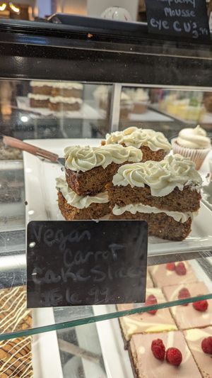 Vegan carrot cake (no nuts!) at Crave Coffee House & Bakery in Kingston