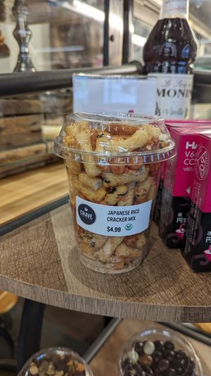 Japanese rice crack to go snack container at Crave Coffee House & Bakery in Kingston