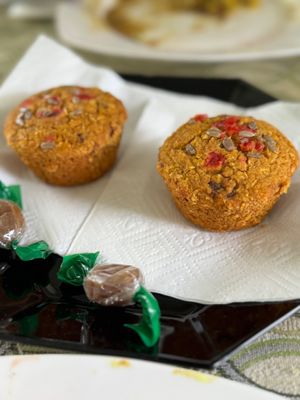 Amazing spiced corn cakes! at Vegan Cottage in Bridgetown