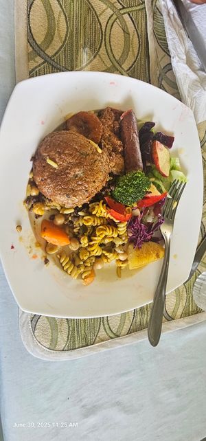 The food was delicious at Vegan Cottage in Bridgetown